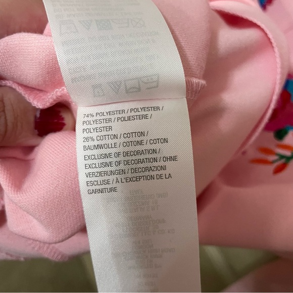 linea by louis dell'olio Embroidered Pink Zip Up Hoodie Sweater - Picture 6 of 8